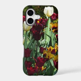 Maroon et Tulipes Jaunes Florales colorées