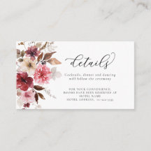 Maroon fall Flowers Laves Burgundy Wedding Details