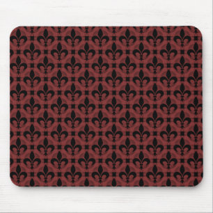 Maroon Fancy Fleur de lis Mousepad
