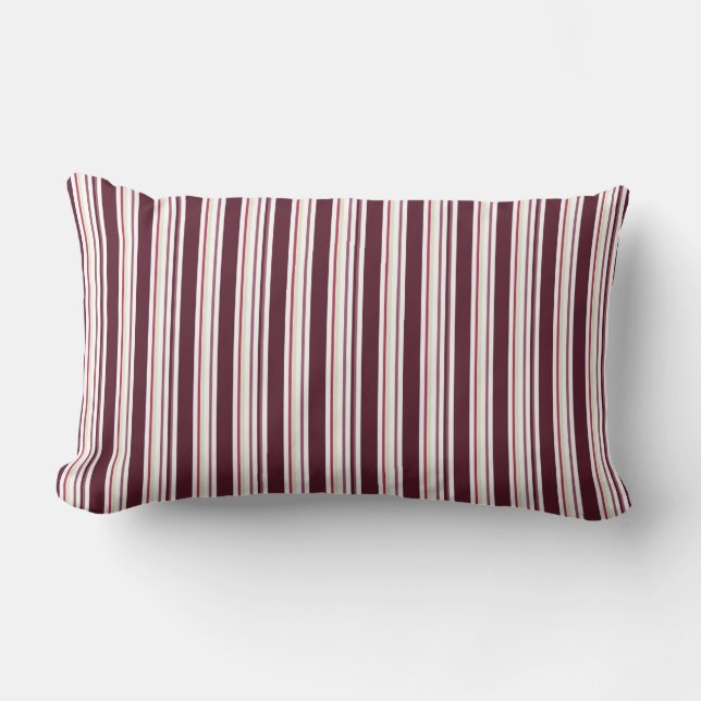 Maroon Fine Stripes Throw Pillow (Front)