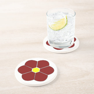Maroon Flower Design Coaster