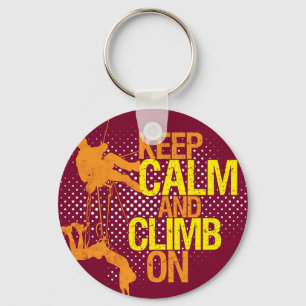 Maroon Funny Keep Calm and Climb On Keychain