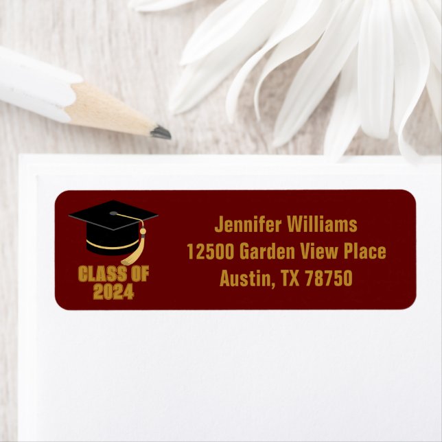 Maroon Gold 2024 Graduation Return Address (Insitu)