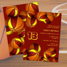 maroon gold basketballs kids sports birthday