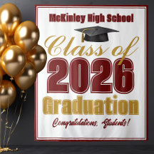 Maroon Gold Class of 2026 Graduation Photo Booth