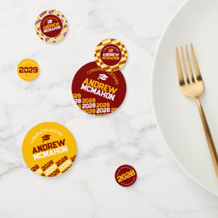 Maroon & Gold Class of ANY YEAR Personalized Party Confetti