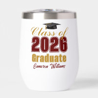 Maroon Gold Customized Class of 2026 Graduation