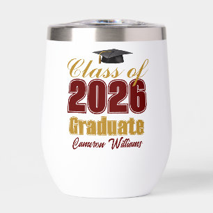Maroon Gold Customized Class of 2026 Graduation
