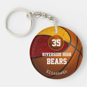 Maroon gold girls basketball play like a girl keychain