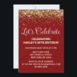 Maroon Gold Glitter 50th Birthday Let's Celebrate Invitation<br><div class="desc">50th Birthday Party invite Fifty,  Let's celebrate digital Any Age,  Instant download Fifty 51st 52nd,  Personalized Fiftieth 53rd 54th 55th,  Elegant Milestone template Golden Glam,  Custom 50 56th Personalised Confetti,  Adult Calligraphy Modern Stylish script,  Chic trendy simple for her,  Bling 57th 58th 59th celebration,  60th Sixtieth Sixty 60 61st</div>