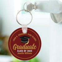 Maroon Gold Graduate Chic Custom 2023 Graduation