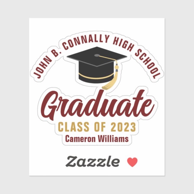 Maroon Gold Graduate Personalized 2023 Graduation (Sheet)