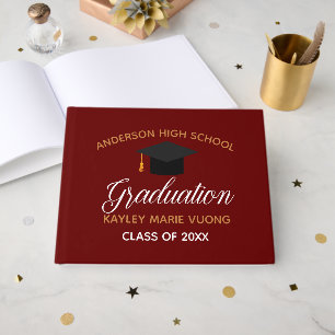 Maroon Gold Graduation Autograph Keepsake 2025 Guest Book