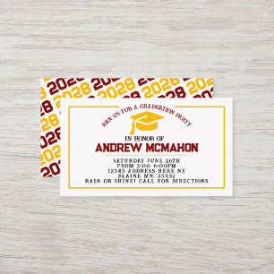 Maroon Gold Graduation Invite Announcement Insert