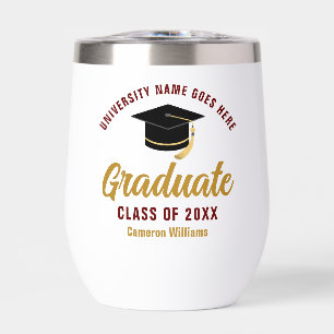 Maroon Gold Graduation Personalized Graduate