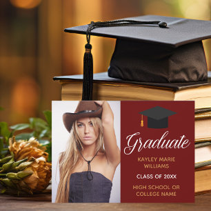Maroon Gold Graduation Photo 2026 Graduate Announcement