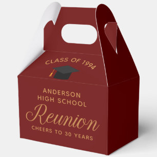 Maroon Gold High School Alumni Reunion Party Favor Box