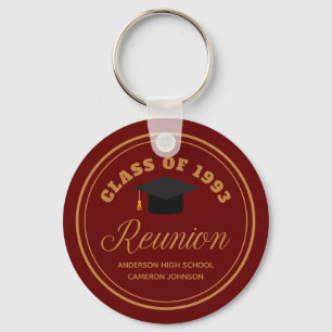 Maroon Gold High School Reunion Custom Alumni Keychain