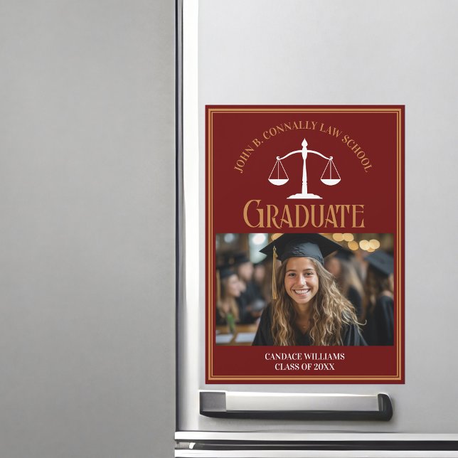 Maroon Gold Law School Graduation Photo Magnet (Creator Uploaded)