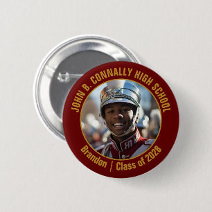 Maroon Gold Marching Band Photo High School 2 Inch Round Button