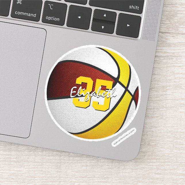 maroon gold school club team colours basketball (Detail)