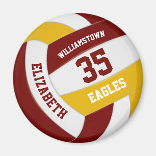 maroon gold school colours team name volleyball magnet