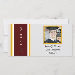 Maroon & Gold School Graduation Photo Cards