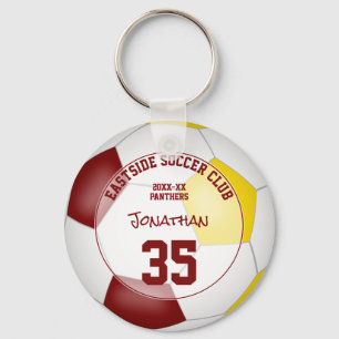 maroon gold soccer team colours kids sports gifts keychain