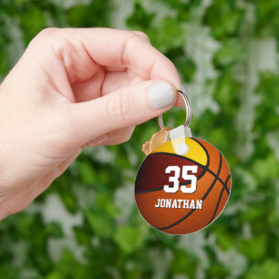 maroon gold sports team colours boys basketball keychain