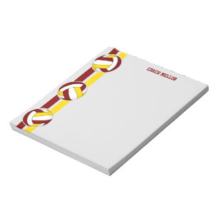 maroon gold team colours volleyball coach custom notepad