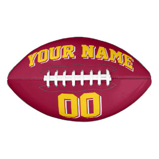 MAROON GOLDEN YELLOW AND WHITE Custom Football
