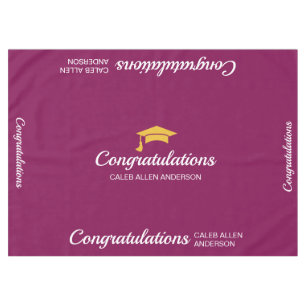 Maroon Graduation Cap Tablecloth