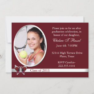 Maroon Graduation Photo party invitation