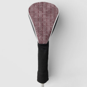Maroon Grey Ancient Greek Art Elegant Pattern Golf Head Cover