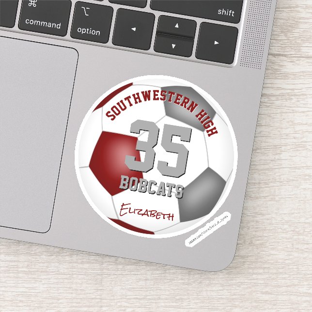 maroon grey athlete name jersey number soccer (Detail)