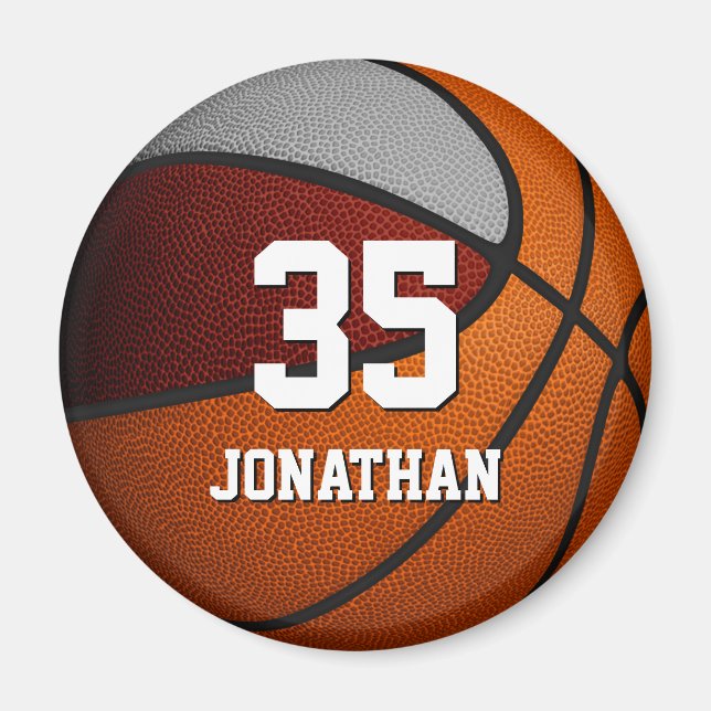 maroon grey basketball sports team gifts magnet (Front)