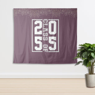 Maroon Grey Graduation Class of Sport Typography Tapestry