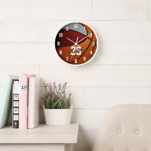 maroon grey team colours basketball player name clock