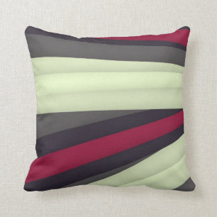 Maroon Grey White Pillow