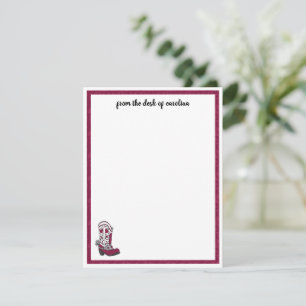 Maroon Heart Patterned Boot Card