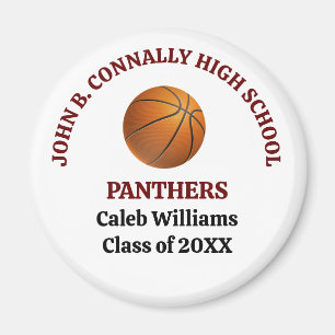 Maroon High School Basketball Team Custom Magnet