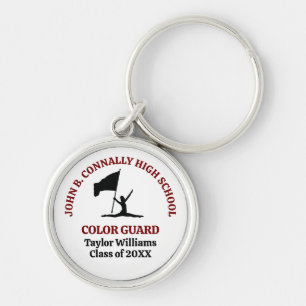 Maroon High School Colour Guard Personalized Keychain