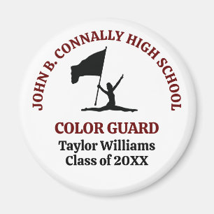 Maroon High School Colour Guard Personalized Magnet