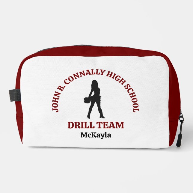 Maroon High School Drill Team Dancer Personalized Dopp Kit (Front)