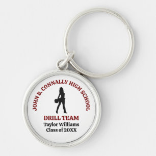 Maroon High School Drill Team Dancer Personalized Keychain