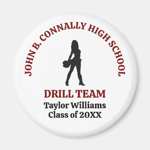 Maroon High School Drill Team Dancer Personalized Magnet