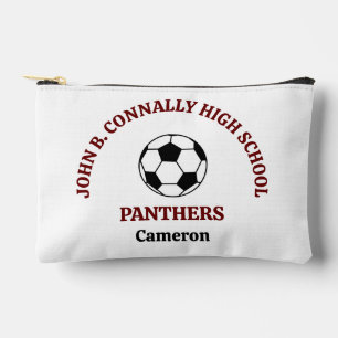 Maroon High School Soccer Team Personalized Accessory Pouch