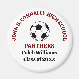 Maroon High School Soccer Team Personalized Magnet