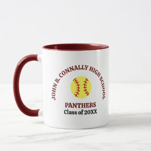 Maroon High School Softball Player Personalized Mug