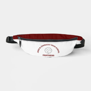 Maroon High School Volleyball Player Personalized Fanny Pack